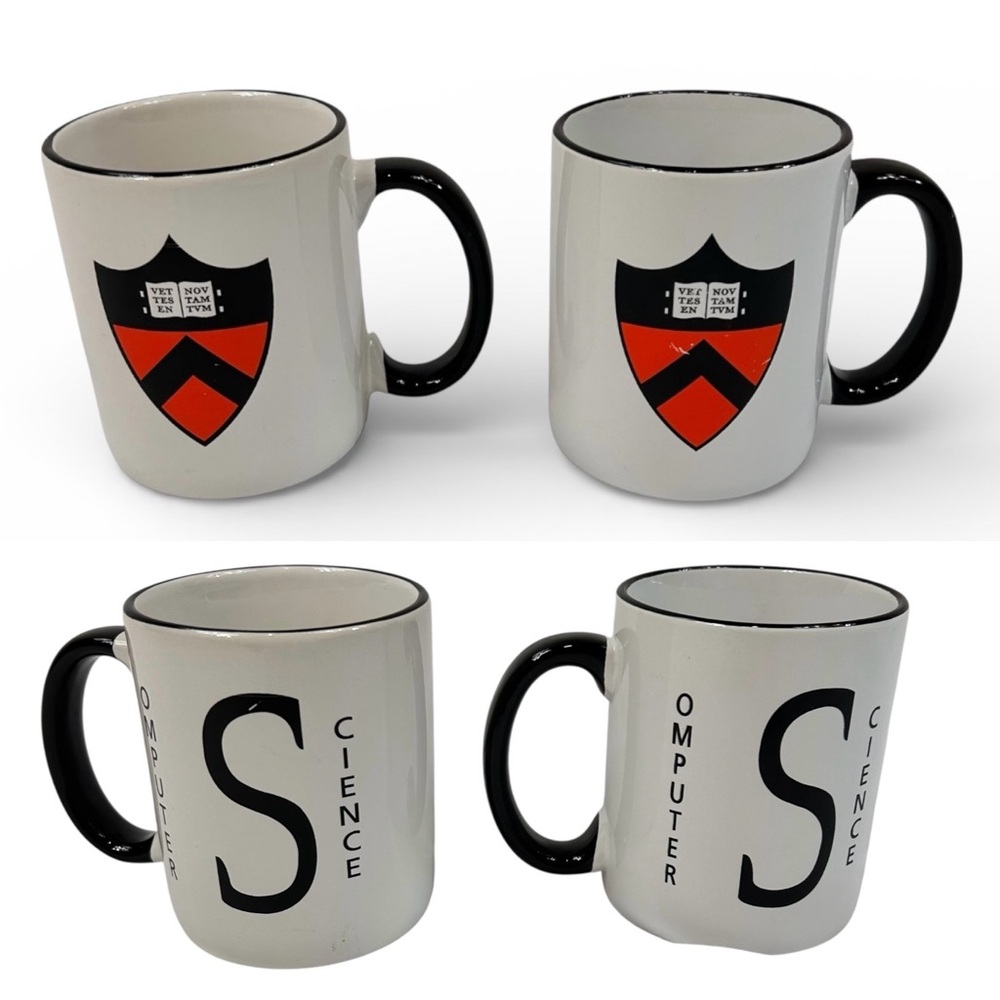 Set of (2) Princeton Computer Science Coffee Mug Cup University Crest Tech